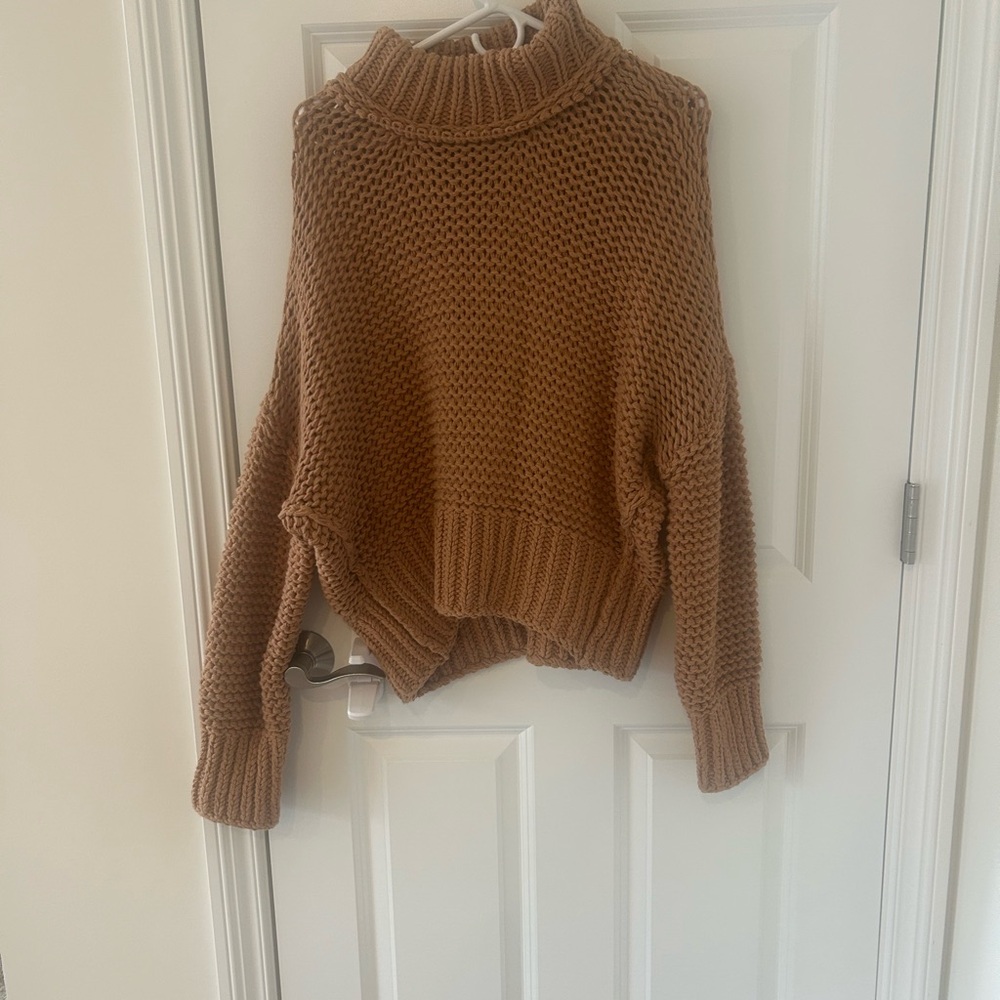 Free People Cozy Brown Knit Sweater